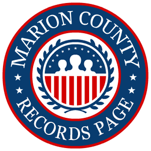 A round, red, white, and blue logo with the words 'Marion County Records Page' in relation to the state of Florida.